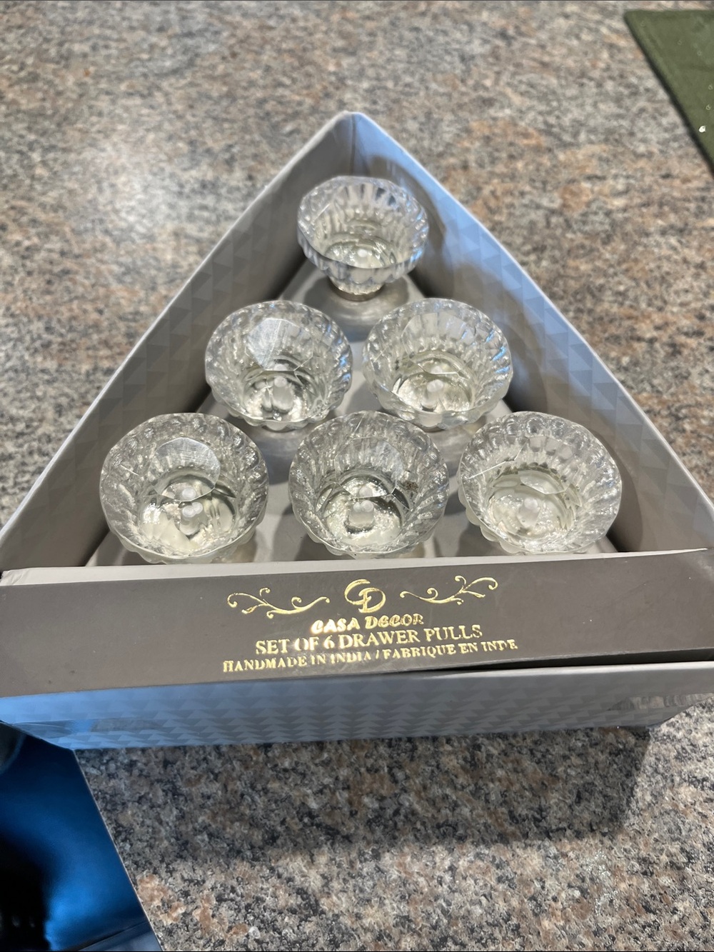Glass Drawer Pulls Set - Clear Crystal Look